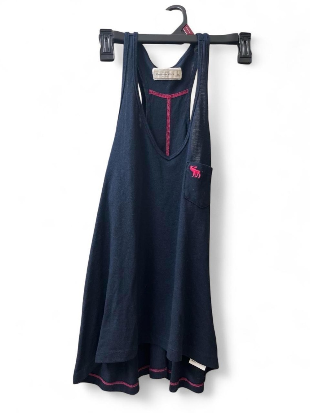 Abercrombie & Fitch Navy Racerback Tank with Pink Trim